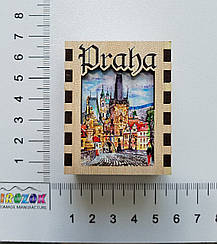 Сувенірні сірники з лазерним 3D вирізом зображення Прага вхід на міст дерев'яна коробка на магнітах