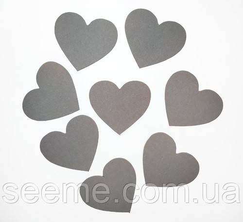 Комплект сердечок, 50 шт., розмір 47*45 мм, колір темно-сірий