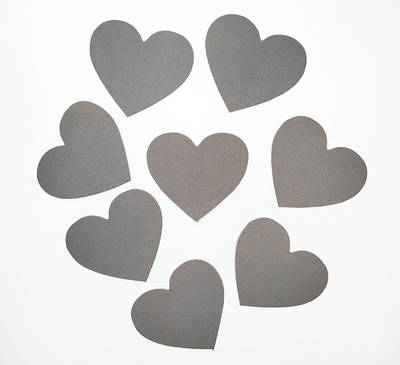 Комплект сердечок, 50 шт., розмір 47*45 мм, колір темно-сірий