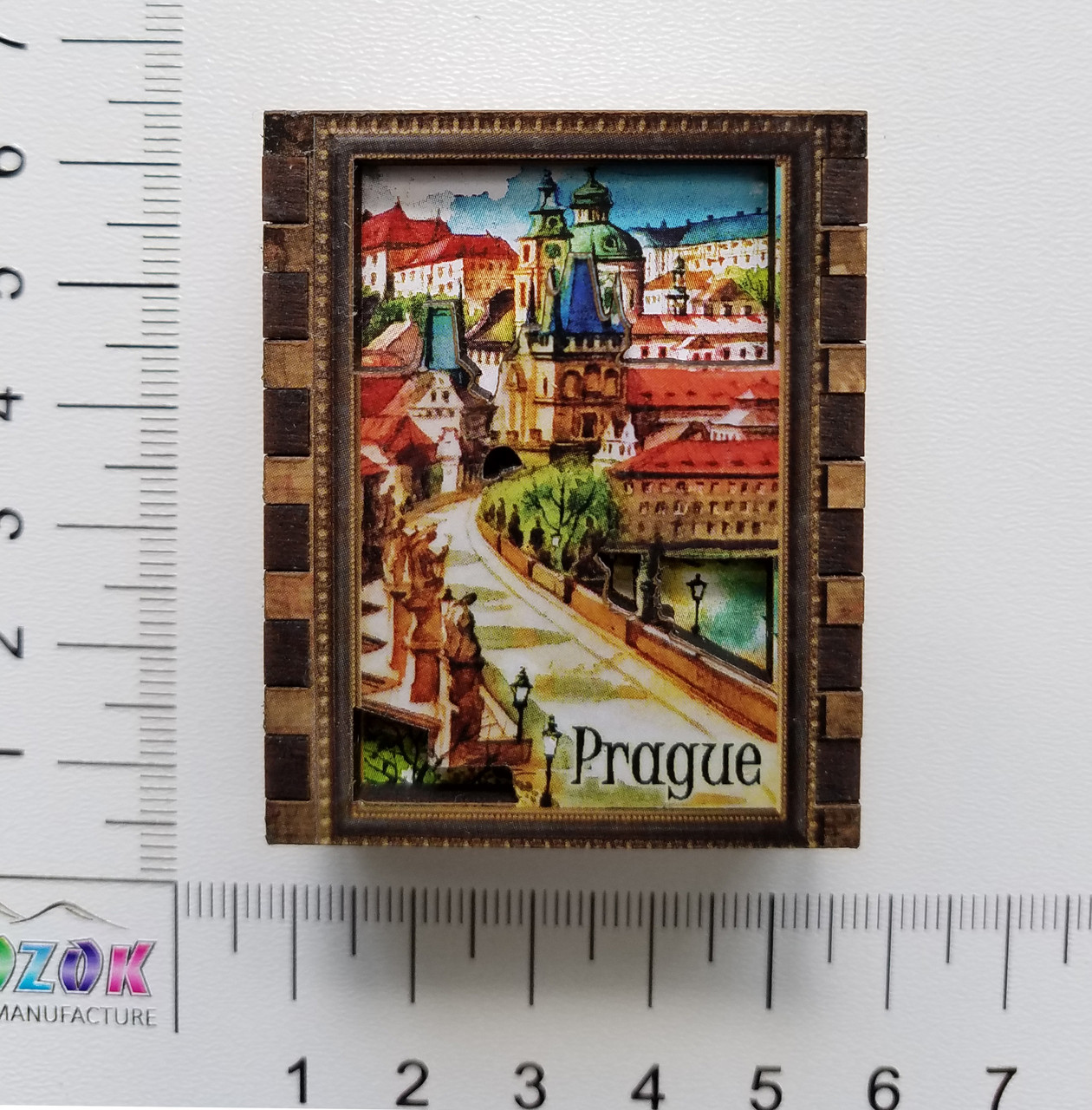 Сірники з дерев'яною коробкою 3D друк Прага з висоти на магнітах
