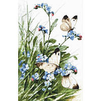 Набор для вышивания LETISTITCH "Butterflies and bluebird flowers"