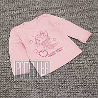 Дитяча кофточка р 68 3-5 міс футболка з довгим рукавом бавовняний світшот джемпер для дівчинки 4027 Рожевий