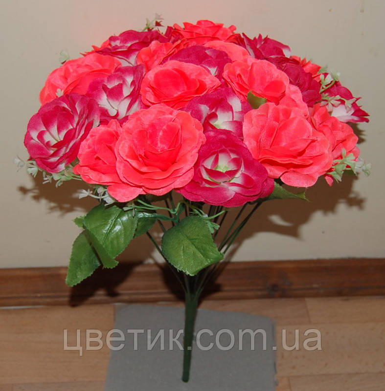 М-543 Роза 2 цвета с добавком 24 головы 40х8 см