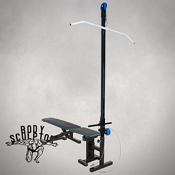 Лавка для жима регульована, з від'ємним кутом до 300 кг та Верхня та нижня тяги