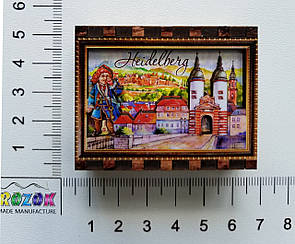 Сувенірні сірники з лазерним 3D вирізом зображення на дерев'яній коробці Heidelberg на магнітах