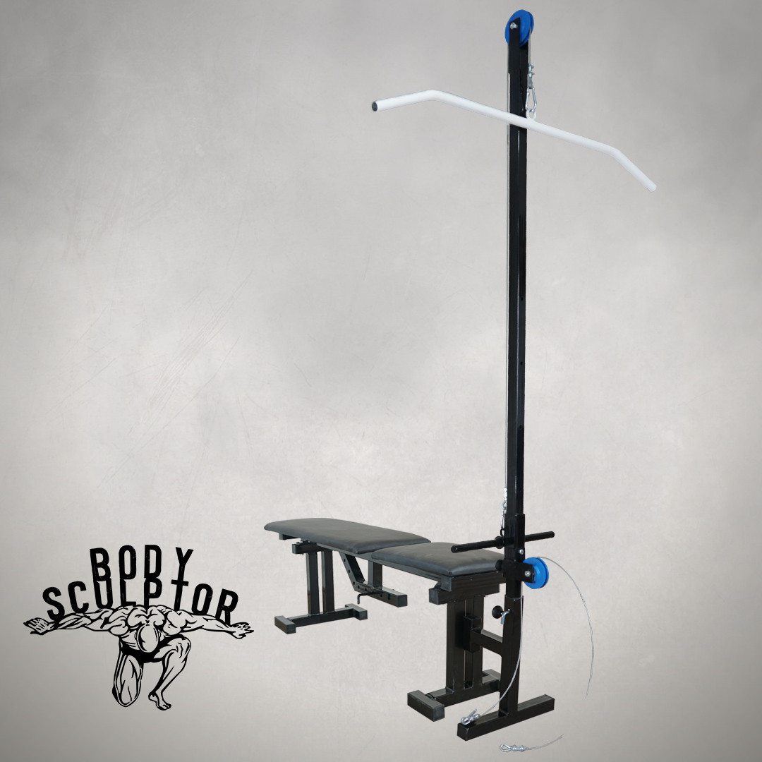 Лава для жиму регульована з мачтою для верхньої та нижньої тяг, фото 1
