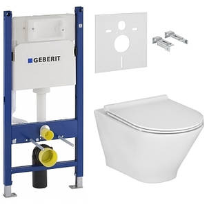 Підвісний унітаз ROCA GAP ROUND Rimless + інсталяція Geberit Duofix, фото 1