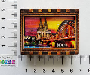 Сувенірні сірники з дерев'яною коробкою Кельн з лазерним 3D вирізом зображення на магнітах
