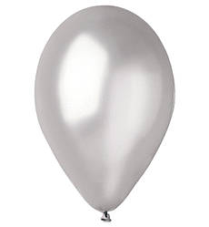 Повітряні кулі (25 см) 10 шт, Італія, колір - срібло (металік)