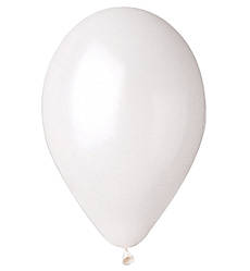 Повітряні кульки "Metallic white" 10 шт., Італія, розмір - 28 см