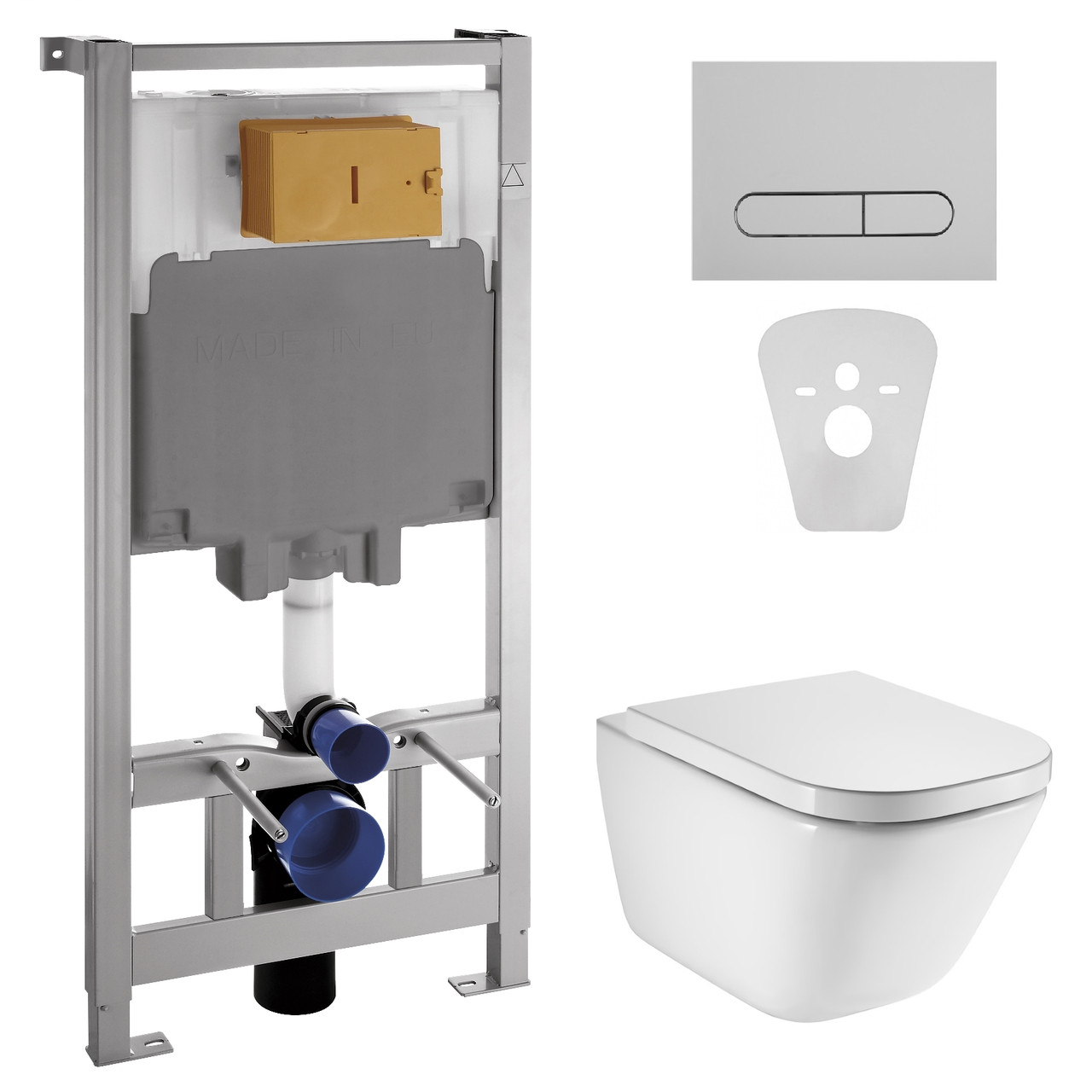 Підвісний унітаз ROCA GAP Rimless + інсталяція VOLLE Master + кнопка зливу