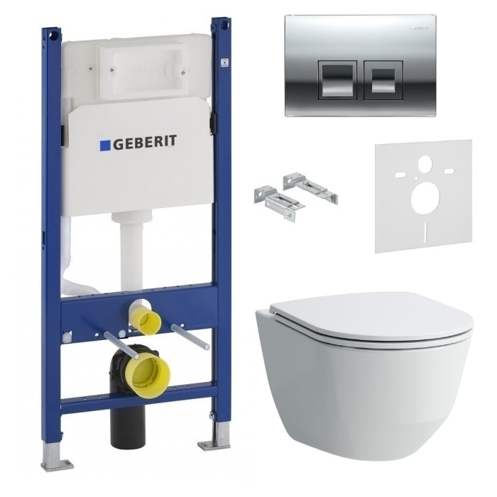 Підвісний унітаз LAUFEN PRO Rimless + інсталяція Geberit Duofix + клавіша зливу