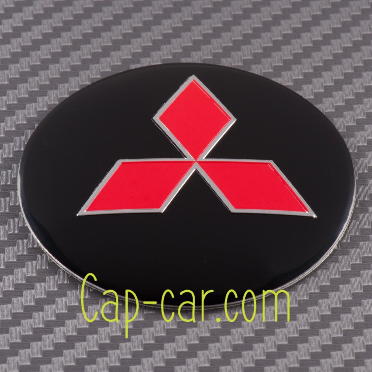 Наклейки 56 мм для дисків з емблемою Mitsubishi. (Мітсубісі) Ціна вказана за комплект із 4 штук