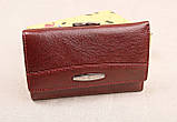 Бордовий жіночий шкіряний гаманець, фото 3