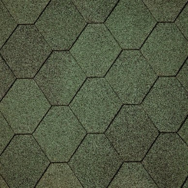Бітумна черепиця IKO Superglass HEX бітумна черепиця Айко Суперглас Хекс Number One Hex 03 Amazon Green, фото 1