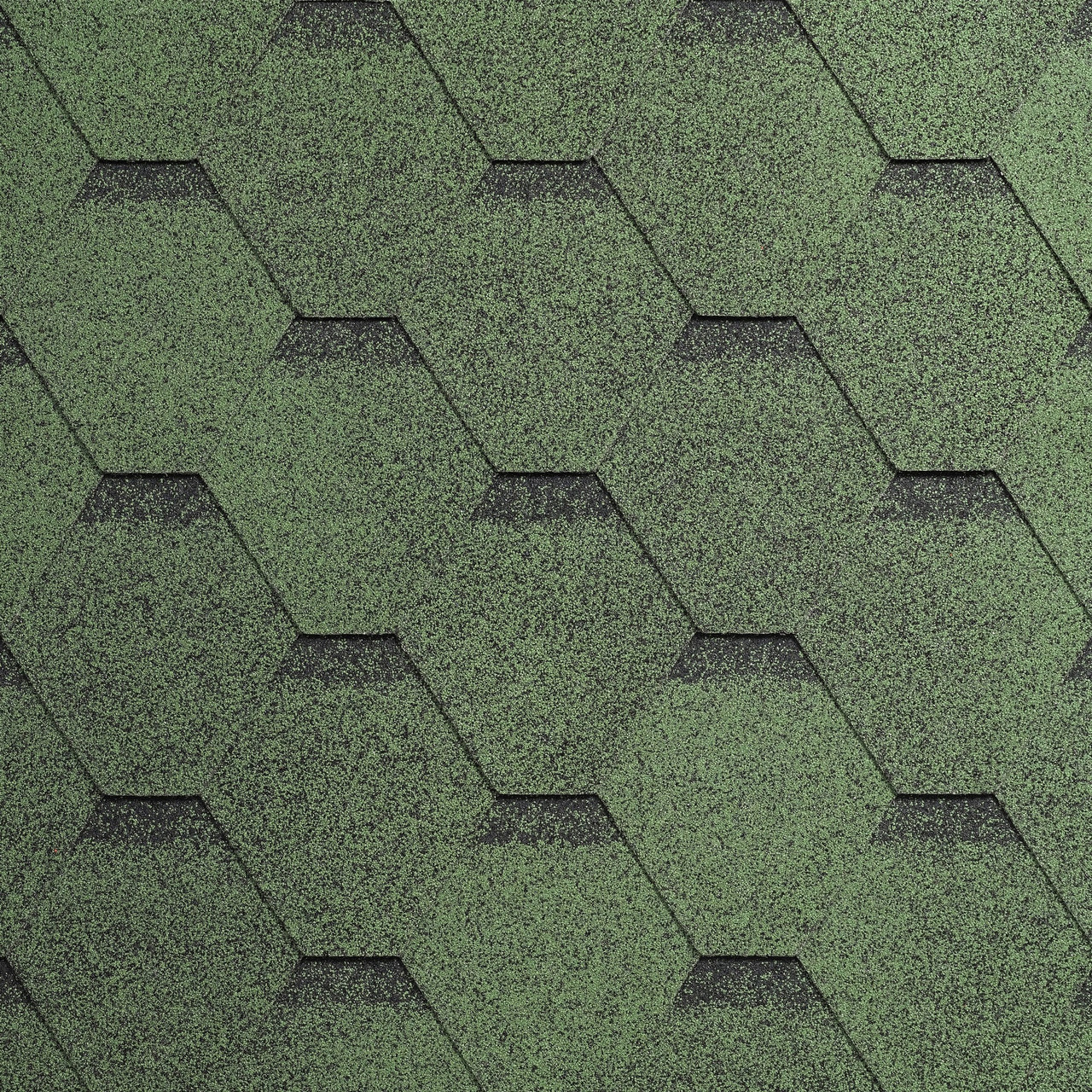 Бітумна черепиця IKO Superglass HEX бітумна черепиця Айко Суперглас Хекс Number One Hex 23 Amazon Green Ultra, фото 1