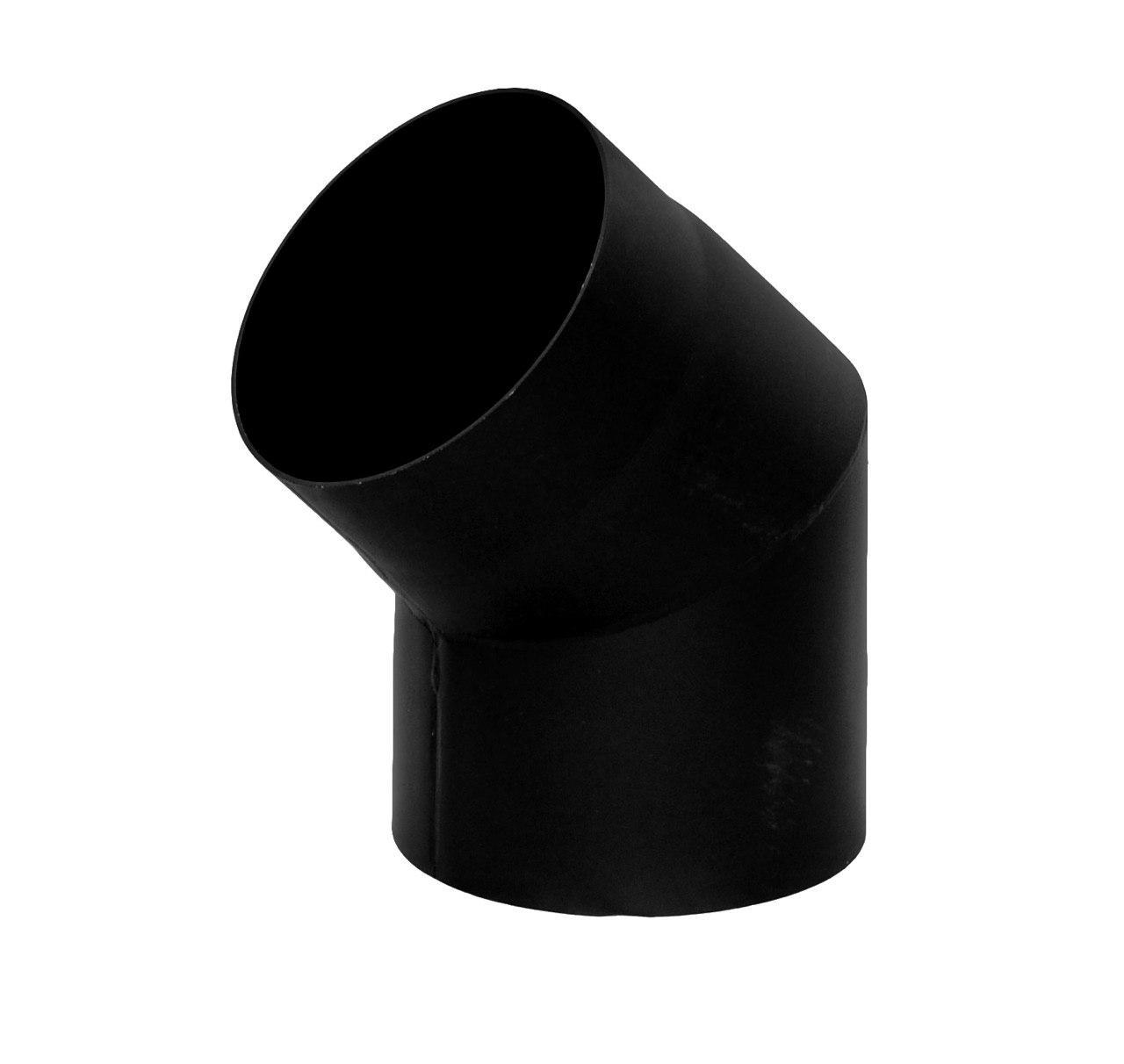 Коліно дымоходное 45° з чорного металу Versia Lux (2мм)