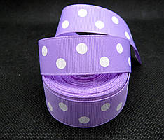 Стрічка репсова, білі цятки на бузквому тлі, 22 мм