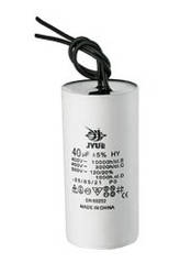CBB60   15 mkf - 450 VAC  (±5%)  конденсатор для пуску і роботи, гнучкі дротяні виводи JYUL (35*70 mm)