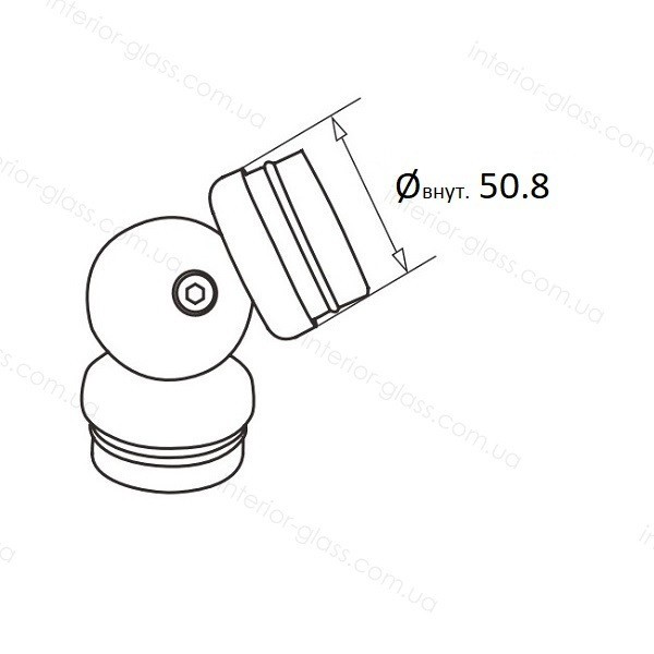 Соединитель поручня D=50,8 мм ST-444 шарнирный - фото 2 - id-p1157065144