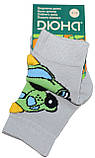 Шкарпетки для хлопчика, сірі з зеленої машинкою, р. 8-10, Дюна, фото 2