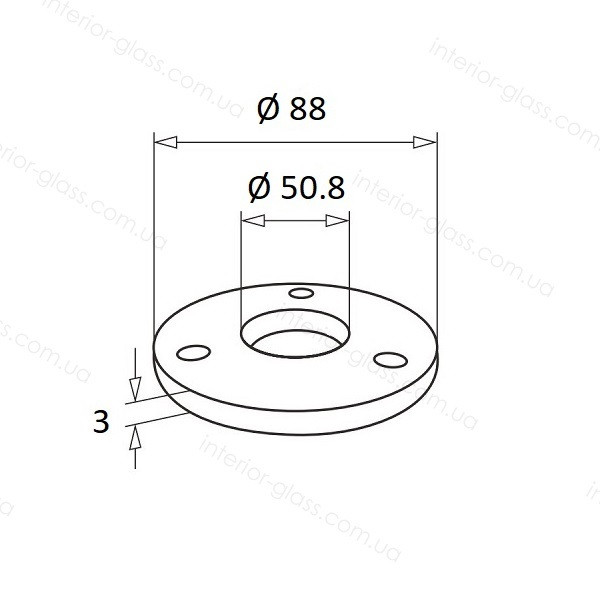 Фланец для круглой стойки ST-433 D=50,8 мм - фото 2 - id-p643044536