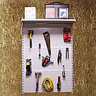 Стелаж перфорований настінний Н1450х1200 мм ТИП 4, металевий стелаж в майстерню, стелаж в гараж, стелаж на СТО, стелаж розбірний, фото 3