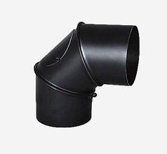 Коліно 90° з чорного металу з прочищенням PL Польша (2мм)