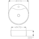Умивальник круглий накладний на стільницю INVENA RONDI діаметр 47 см, фото 6