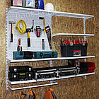 Стелаж перфорований настінний Н1450х950 мм ТИП 7, стелаж для зберігання інструментів, стелаж для дому на стіну, розбірний стелаж, фото 2