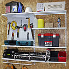 Стелаж перфорований настінний Н1450х950 мм ТИП 7, стелаж для зберігання інструментів, стелаж для дому на стіну, розбірний стелаж, фото 3