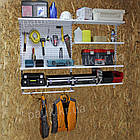 Стелаж перфорований настінний Н1450х950 мм ТИП 7, стелаж для зберігання інструментів, стелаж для дому на стіну, розбірний стелаж, фото 4