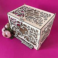 Коробка для грошей весільна «Серце ажурна»