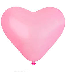 Повітряні кульки "Heart pink" Ø 25 см, 10 шт., Італія, натуральний латекс