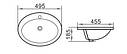 Раковина врізна овальна INVENA AJTRA 50х45 см, фото 5