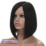 Перука з натурального волосся на сітці - система Edith HH чорного кольору, фото 4