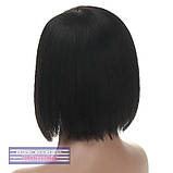 Перука з натурального волосся на сітці - система Edith HH чорного кольору, фото 6