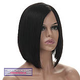 Перука з натурального волосся на сітці - система Edith HH чорного кольору, фото 9