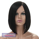 Перука з натурального волосся на сітці - система Edith HH чорного кольору, фото 3