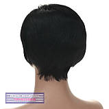 Найлегша перука з натурального волосся на сітці - система Bonnie HH трохи світліший за чорний колір, фото 5