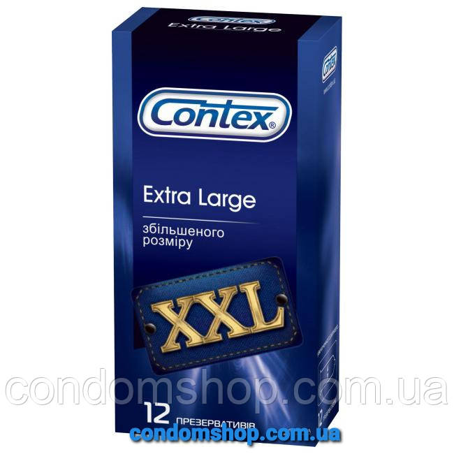 Презеативи Contex XXL EXTRA LARGE збільшеного розміру збіленого розмелю 12 штук.До 2026/2027