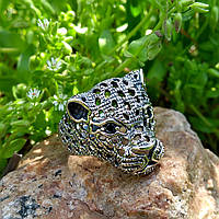 Кольцо Пантера серебряное женский перстень из серебра талисман амулет тотем