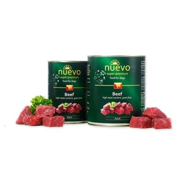 Корм для собак консервований NUEVO ADULT з яловичиною, 400 г, фото 1