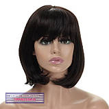 Перука каре з натурального волосся на сітці - система Katie HH природного чорного кольору, фото 2