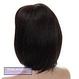 Перука каре з натурального волосся на сітці - система Katie HH природного чорного кольору, фото 5