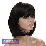 Перука каре з натурального волосся на сітці - система Katie HH природного чорного кольору, фото 9