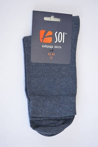 Шкарпетки чоловічі класичні SOI р. 25 (39-40) чорний Джинс, 29 (42-43), фото 2