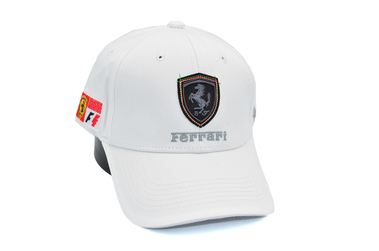 Кепка Sport Line з автомобільним логотипом Ferrari біла (31804-34)