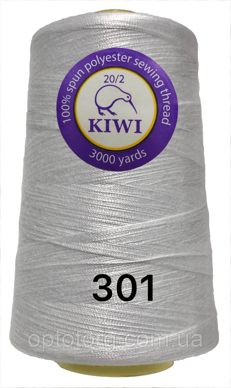 Нитка 20/2 армована Біла 301тон підвищеної міцності 3000ярдов Kiwi