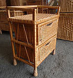 Комод з лози з 2 плетеними ящиками, шухлядами кошиками, фото 2